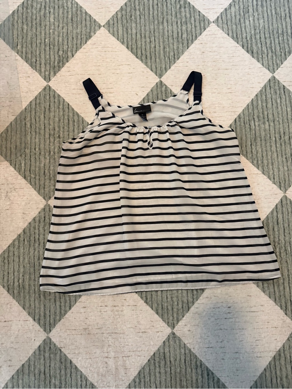 Lane Bryant Women’s Size 20 Navy White Striped Sleeveless Blouse Tank Top